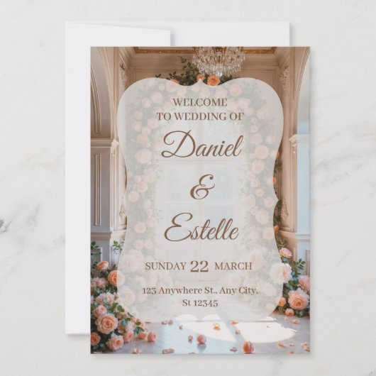 Elegant Floral Wedding Invitation | Editable Weddi 招待状 (正面)