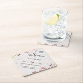 Elegant Floral Wedding Invitation – Geometric Gold ペーパーコースター (インサイチュ)