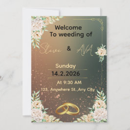 Elegant Floral Wedding Invitation Minimal & Roma 招待状