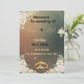 Elegant Floral Wedding Invitation Minimal & Roma 招待状 (スタンド正面)