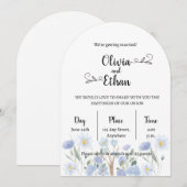 Elegant Floral Wedding Invitation – Modern Arch De 招待状 (正面/裏面)