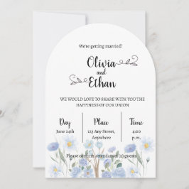 Elegant Floral Wedding Invitation – Modern Arch De 招待状
