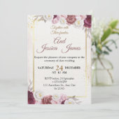 Elegant Floral Wedding Invitation Modern card 招待状 (スタンド正面)
