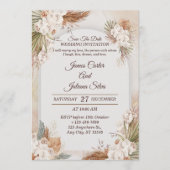 Elegant Floral Wedding Invitation Modern card 招待状 (正面)