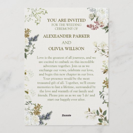 Elegant Floral Wedding Invitation – Modern CARD 招待状 (裏面)