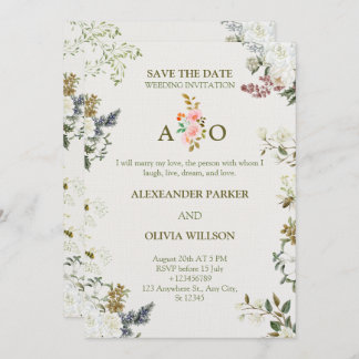 Elegant Floral Wedding Invitation – Modern CARD 招待状