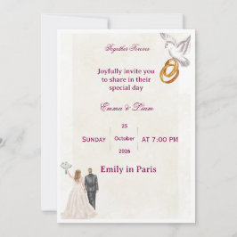 Elegant Floral Wedding Invitation | RomaInvitation 招待状