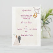 Elegant Floral Wedding Invitation | RomaInvitation 招待状 (スタンド正面)