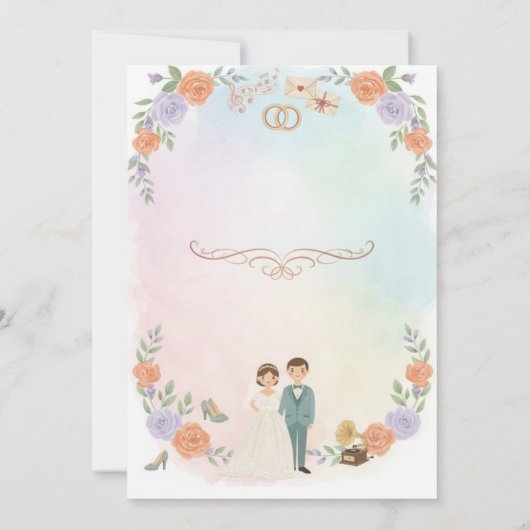 Elegant Floral Wedding Invitation | Romantic Garde 招待状 (裏面)