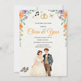 Elegant Floral Wedding Invitation | Romantic Garde 招待状