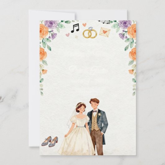 Elegant Floral Wedding Invitation | Romantic Garde 招待状 (裏面)