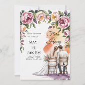 Elegant Floral Wedding Invitation | Romantic Garde 招待状 (正面)