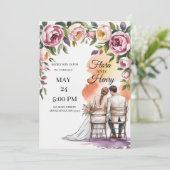 Elegant Floral Wedding Invitation | Romantic Garde 招待状 (スタンド正面)