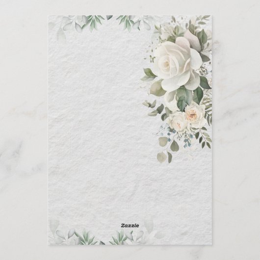 Elegant Floral Wedding Invitation – Save the Date 招待状 (裏面)