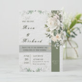 Elegant Floral Wedding Invitation – Save the Date 招待状 (スタンド正面)