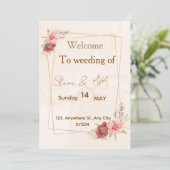 Elegant Floral Wedding Invitation ، Soft Pastel Co 招待状 (スタンド正面)