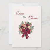 Elegant Floral Wedding Invitation Suite | Burgundy 招待状 (裏面)