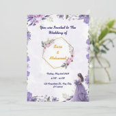 Elegant Floral Wedding Invitation Template 招待状 (スタンド正面)