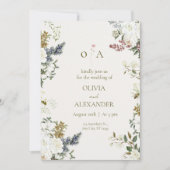 Elegant Floral Wedding Invitation Template 招待状 (正面)