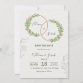 Elegant Floral Wedding Invitation Template  招待状 (正面)