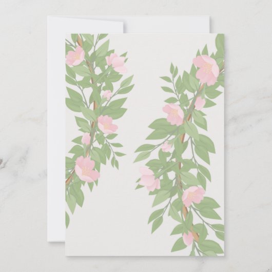 Elegant Floral Wedding Invitation Template 招待状 (裏面)