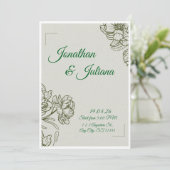 Elegant Floral Wedding Invitation Template  招待状 (スタンド正面)