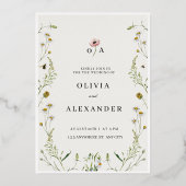 Elegant Floral Wedding Invitation Template 箔招待状 (正面)