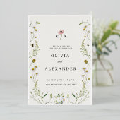 Elegant Floral Wedding Invitation Template 箔招待状 (立ち正面)