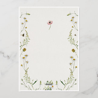 Elegant Floral Wedding Invitation Template 箔招待状