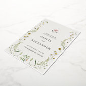 Elegant Floral Wedding Invitation Template 箔招待状 (回転した状態)