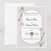 Elegant+Floral+Wedding+Invitation+Template+| Luxur 招待状 (正面/裏面)