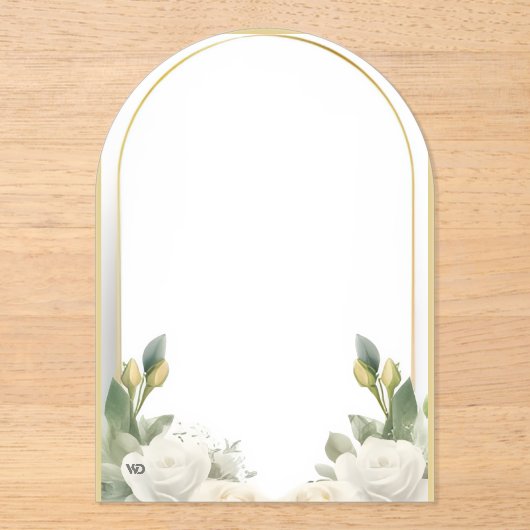 Elegant Floral Wedding Invitation Template Modern  アクリル招待状 (正面)