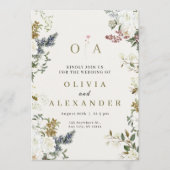Elegant Floral Wedding Invitation | Watercolor 招待状 (正面)