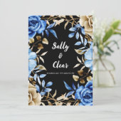 Elegant Floral Wedding Invitation with Roses 招待状 (スタンド正面)