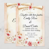 Elegant Floral Wedding Invitations 招待状 (正面/裏面)