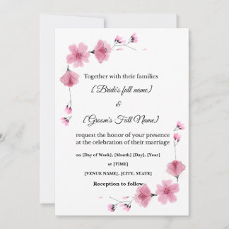 Elegant Floral Wedding Invite – Editable Template 招待状