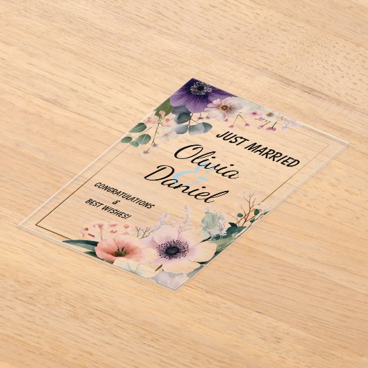 💐 Elegant Floral Wedding Keepsake 🌸✨ アクリル招待状 (レイダウン)