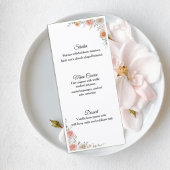 Elegant Floral Wedding Menu Card メニュー