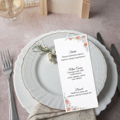 Elegant Floral Wedding Menu Card メニュー