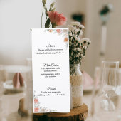Elegant Floral Wedding Menu Card メニュー