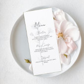 Elegant Floral Wedding Menu Card メニュー