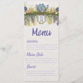 Elegant Floral Wedding Menu Card 4x9. 5 メニュー