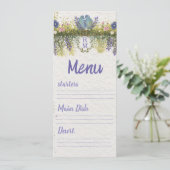 Elegant Floral Wedding Menu Card 4x9. 5 メニュー (スタンド正面)