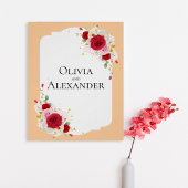 Elegant Floral Wedding Poster Sign ポスター