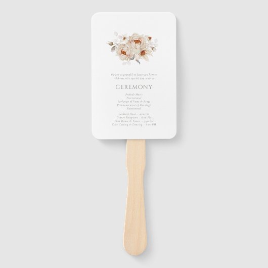 Elegant Floral Wedding Program ハンドファン (正面)