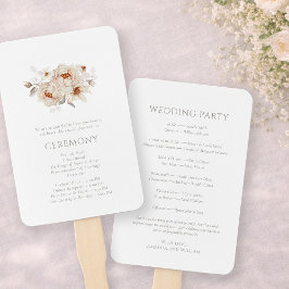 Elegant Floral Wedding Program ハンドファン