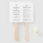 Elegant Floral Wedding Program ハンドファン (正面&裏面)