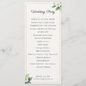 Elegant Floral Wedding Program Template プログラム (裏面)