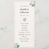 Elegant Floral Wedding Program Template プログラム (正面)