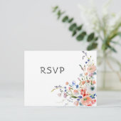 Elegant Floral Wedding PSVP ポストカード (スタンド正面)
